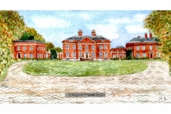 Autumn-Kelmarsh-Hall-Watercolour-21x10.5cm-Sold-